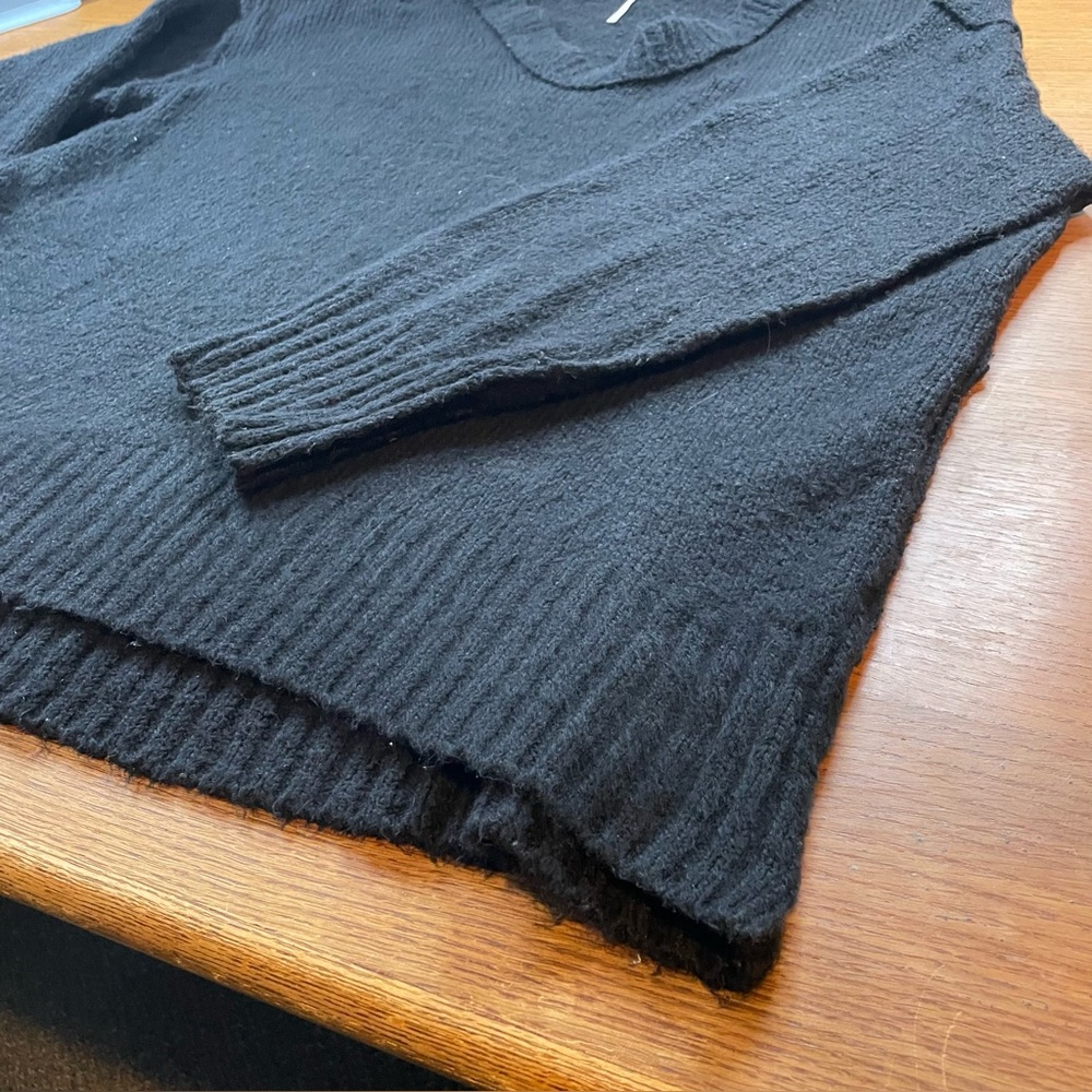 Free People Sweater Revolve Brookside Tunic Women’s Small Oversized Black Baggy - Picture 4 of 11